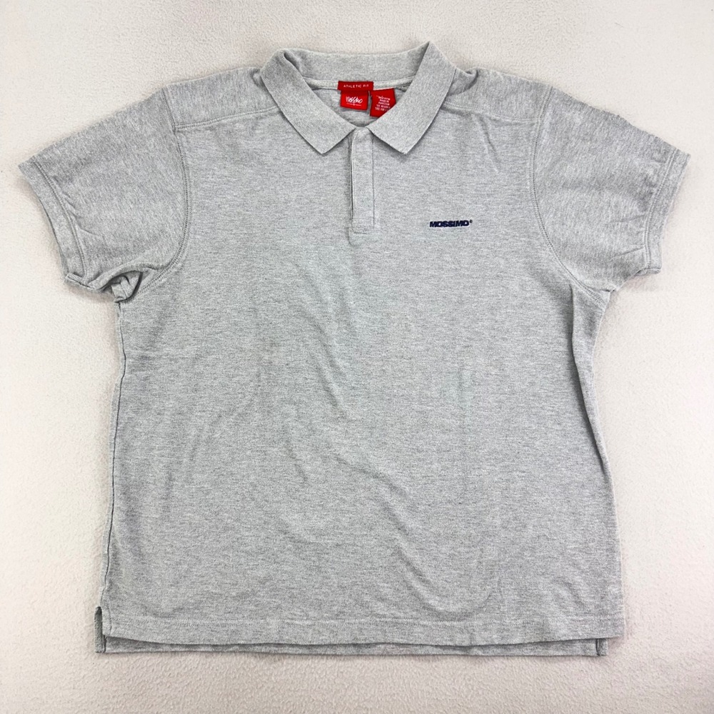 VTG Mossimo Polo Shirt Mens Large Grey Y2K Heavyweight‎ Cotton Preppy Skater 00s
